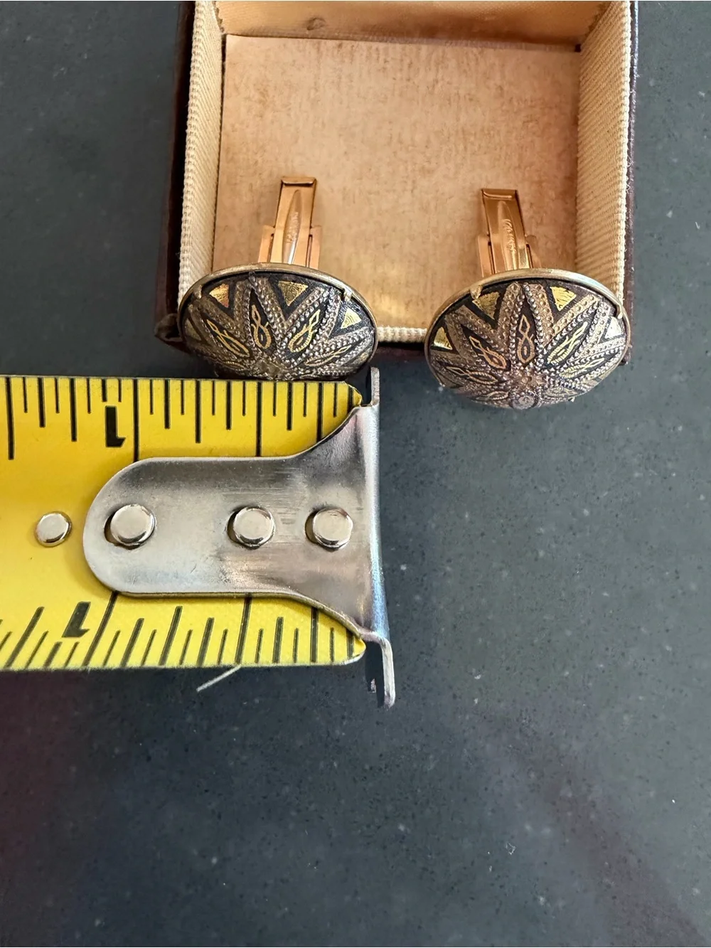 Vintage Inlaid Damascene Cufflinks